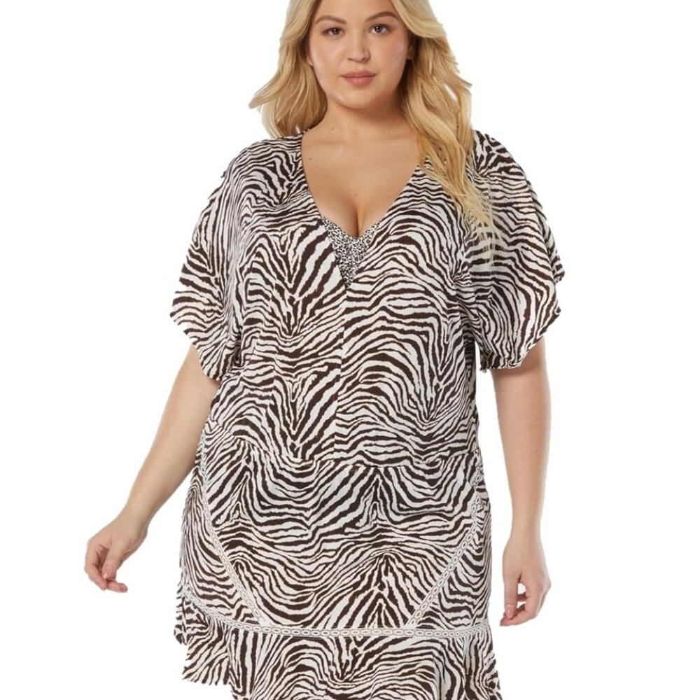 NWT Coco Reef Women's Adorn Cover Up Beach Dress Zebra Size M $120 LLL515